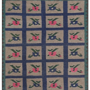 Multi Color Turkey Shaggy Rug, Hand Woven Soft Mohair Wool Tulu Carpet, Turkish Abstract Rug 3'7'' X 4'4''