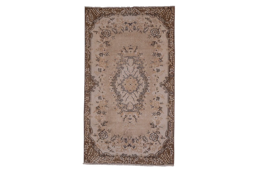 Neutral Soft Colors Medium Size Rug, Southwest Wool Rug, Rectangular ...