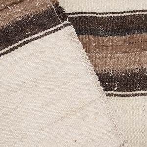 Natural Wool Color Striped Kilim Made of Natural Undyed Wool - Etsy