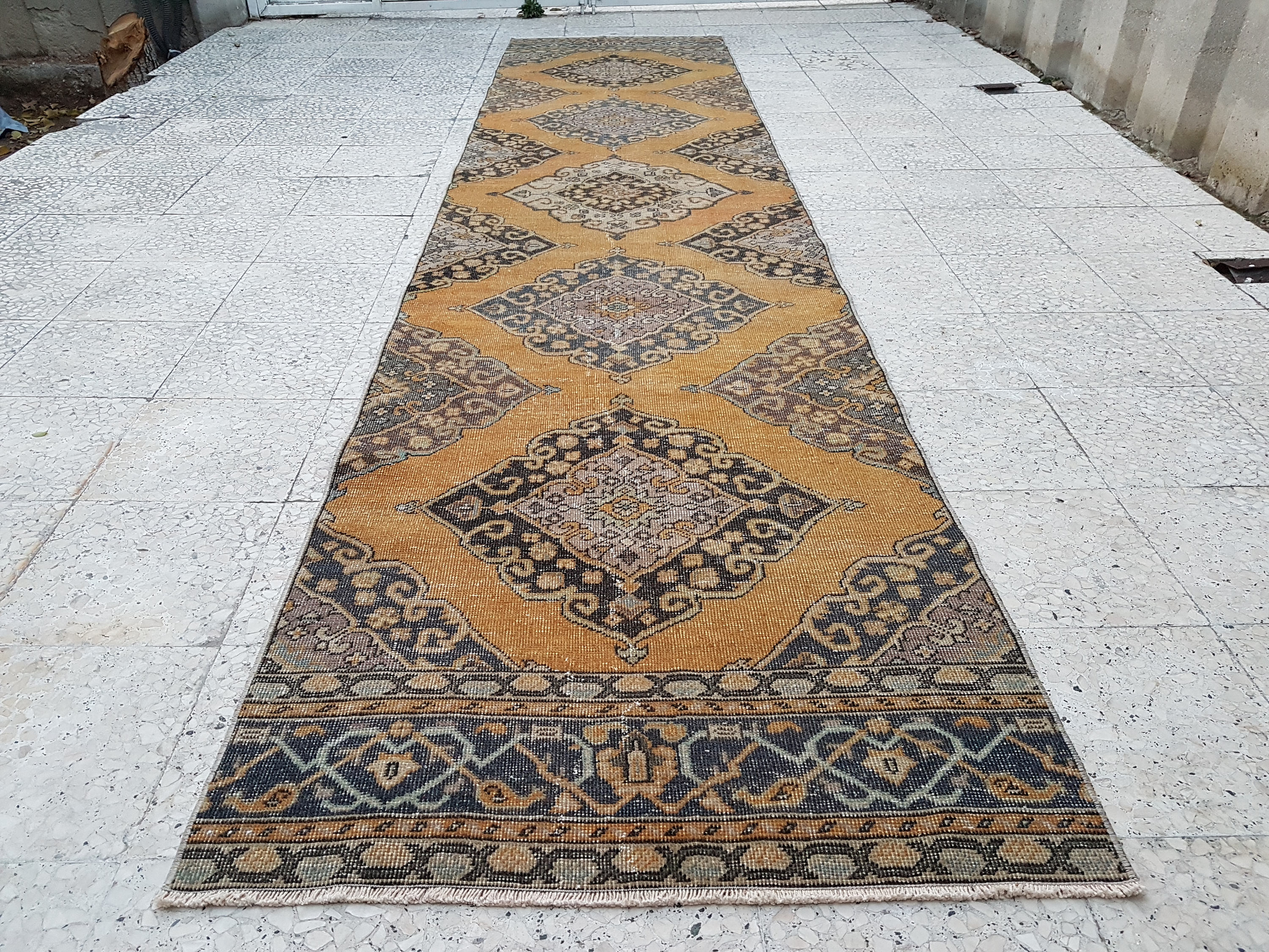 Vintage Distressed Low Pile Runner with Modern Elegance Etsy