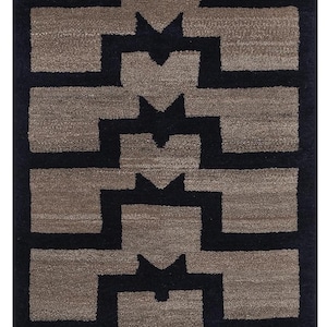 Mid Century Modern Tulu Turkish Tulu Rug Runner with Tribal Pattern , 2&#39;10&#39;&#39; X 6&#39;11&#39;&#39;