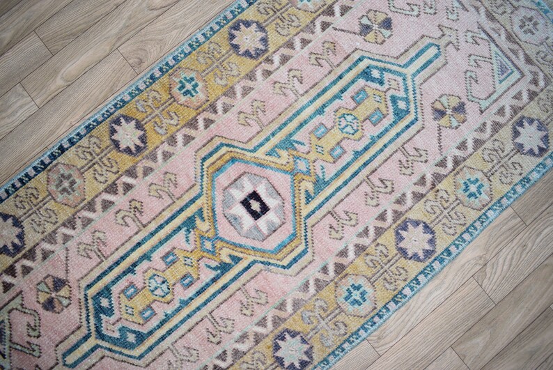 Soft Color Narrow Flat Woven Bathroom Runner Wool Short Etsy