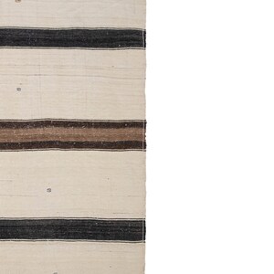 Natural Wool Color Striped Kilim Made of Natural Undyed Wool - Etsy