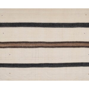 Natural Wool Color Striped Kilim Made of Natural Undyed Wool - Etsy