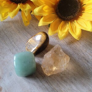 Crystal Kit, Crystals for Manifestation, Crystals for Abundance, Crystals for Beginners, Green Aventurine, Tigers Eye, Citrine image 1