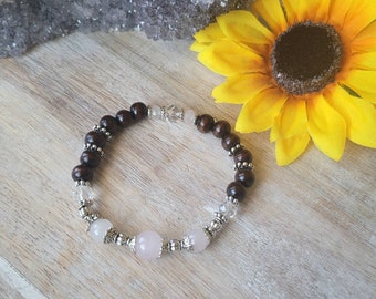 Rose Quartz Bracelet, Stretch Bracelet, Healing Crystals, Healing Crystal Jewelry, Self Love Bracelet, Energy Bracelet, Heart Chakra