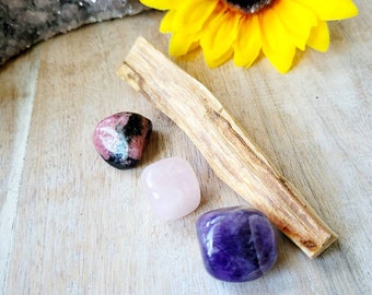 HEALING CRYSTALS SET, Beginner Crystal Set, Crystal Lover Gift, Manifestation Crystal Collection for Happiness/Wealth/Love & Power