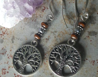 Tree of Life Dangling Earrings, Boho Earrings, Gift for her