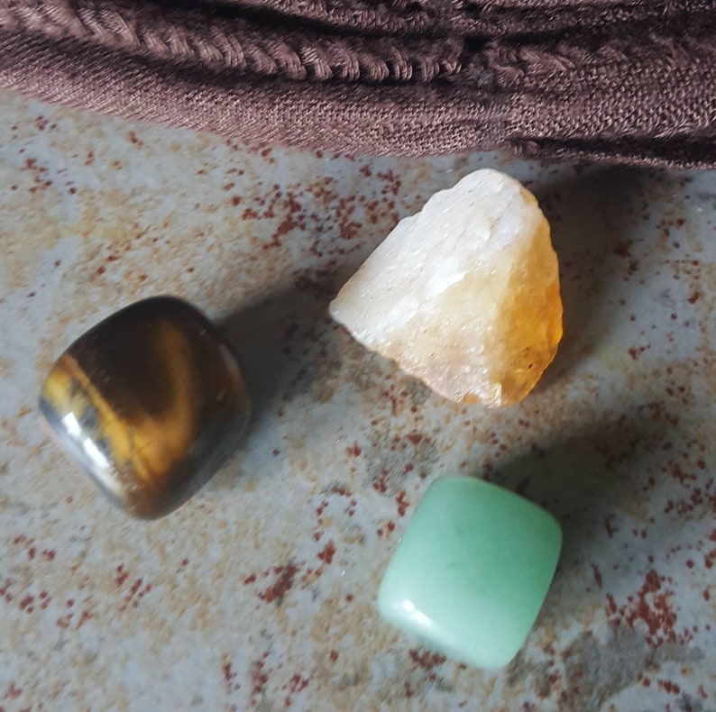 Crystal Kit, Crystals for Manifestation, Crystals for Abundance, Crystals for Beginners, Green Aventurine, Tigers Eye, Citrine image 3