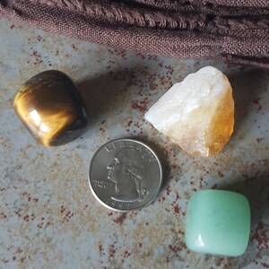 Crystal Kit, Crystals for Manifestation, Crystals for Abundance, Crystals for Beginners, Green Aventurine, Tigers Eye, Citrine image 4