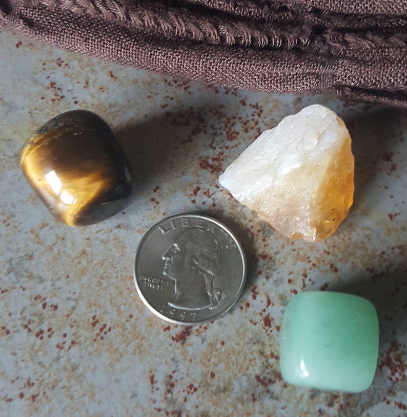 Crystal Kit, Crystals for Manifestation, Crystals for Abundance, Crystals for Beginners, Green Aventurine, Tigers Eye, Citrine image 4