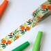 Orange Citrus Washi Tape - 1 Roll: Orange / Lime Green - Oranges Japanese Washi Masking Tape
