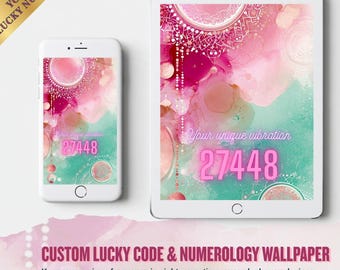 Custom Numerology Lucky Code Wallpaper Bundle, Personalized Device Backgrounds (Digital Download)
