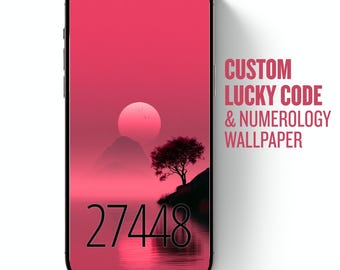 Custom Lucky Code Numerology Wallpaper, Personal Vibration Phone Background, Esoteric Lock Screen, Instant Download