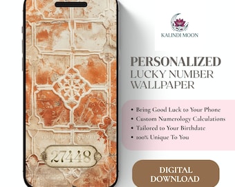 Personalized Numerology Wallpaper Design, Custom Lucky Code Phone Background, Esoteric Lock Screen Art, Digital Download