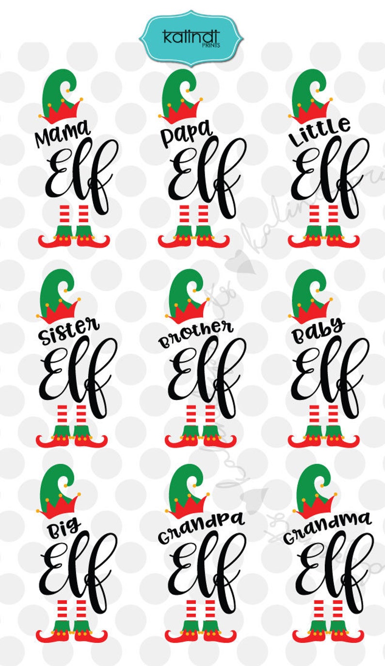 Download Clip Art Art Collectibles Christmas Family Elf Bundle Png Brother Eps Cricut Silhouette Sister Cut Files Mama T Shirt Baby Cr100 Svg Papa Dxf Elf Svg