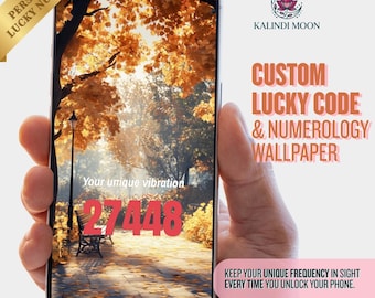 Custom Pumpkin Lucky Code Wallpaper | Autumn Numerology Phone Background | Fall Lock Screen | Instant Digital Download