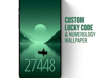 Personalized Digital Wallpaper, Custom Lucky Code Background, Personal Vibration Number Art, Phone Lock Screen Design