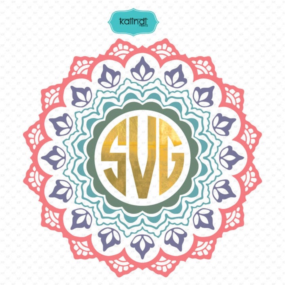 Free Mandala Flower Monogram Svg SVG PNG EPS DXF File