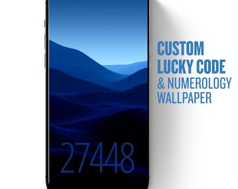 Personalized Digital Wallpaper, Custom Lucky Code Background, Personal Vibration Number Art, Phone Lock Screen Design