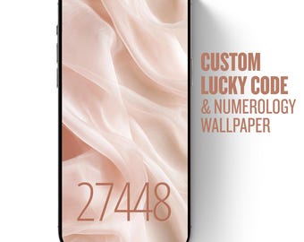 Custom Lucky Code & Numerology Wallpaper, Personal Vibration Number Background, Phone Lock Screen, Instant Digital Download