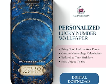 Custom Lucky Code & Numerology Wallpaper, Personal Vibration Number Background, Phone Lock Screen, Instant Digital Download