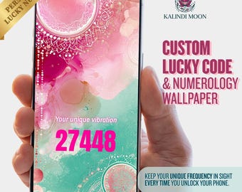 Custom Pumpkin Lucky Code Wallpaper | Autumn Numerology Phone Background | Fall Lock Screen | Instant Digital Download
