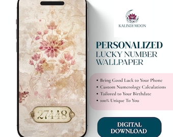 Personalized Phone Wallpaper, Custom Lucky Code & Numerology Design, Personal Vibration Background, Digital Download