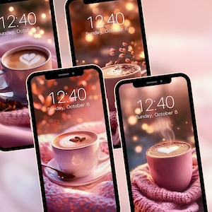 Fondos de pantalla acogedores con arte latte y café: fondos con una cálida estética otoñal para iPhone y Android #wc5