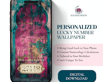 Custom Lucky Code Numerology Wallpaper, Personal Vibration Phone Background, Esoteric Lock Screen, Instant Download