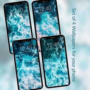 Ocean Wave Aesthetic Phone Wallpapers Turquoise Blue Ocean Background Calming Sea Water iPhone Wallpapers #ww3