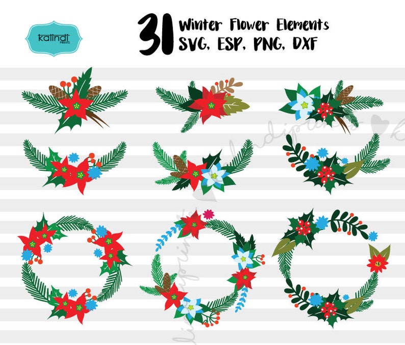Download Clip Art Art Collectibles Monogram Frame Svg Christmas Monogram Svg Set Flower Bouquets Winter Flowers Svg Winter Svg Holiday Svg Cr40 Flowers Wreaths Svg