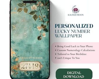 Personalized Digital Wallpaper, Custom Lucky Code Background, Personal Vibration Number Art, Phone Lock Screen Design