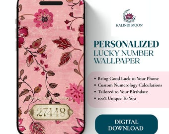 Custom Lucky Code Wallpaper, Personal Vibration Number Phone Background, Numerology Lock Screen, Instant Digital File