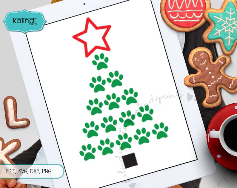 Download Dog paw Christmas Tree SVG paw print svg dog paws svg paw ...
