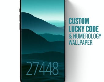 Custom Lucky Code & Numerology Wallpaper, Personal Vibration Phone Art, Digital Lock Screen Background, Instant Download