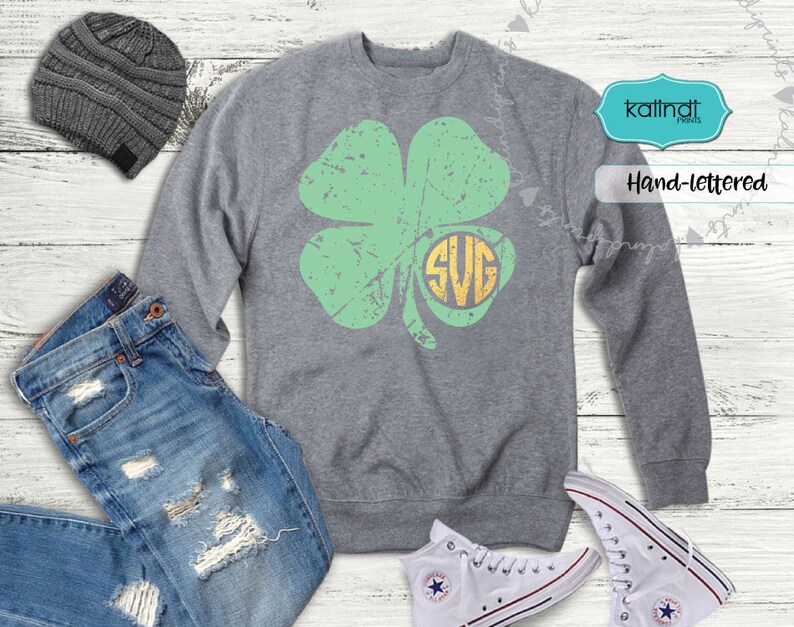 Download Grunge clover monogram svg st patricks day svg distressed ...