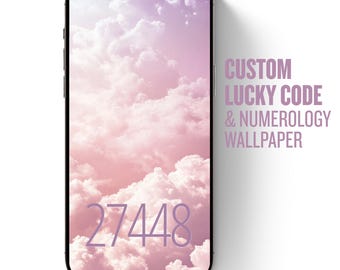 Custom Lucky Code Wallpaper, Personal Vibration Phone Lock Screen, Numerology Digital Art, Instant Download Design