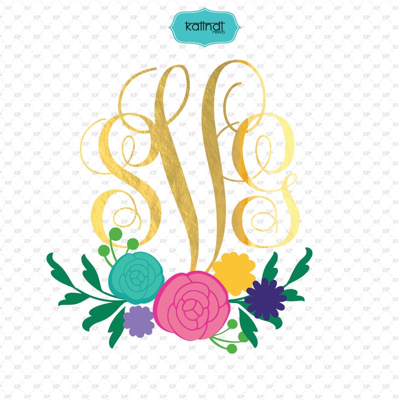 Flower Monogram Svg Flower Svg Monogram Svg Svg Flower | Etsy