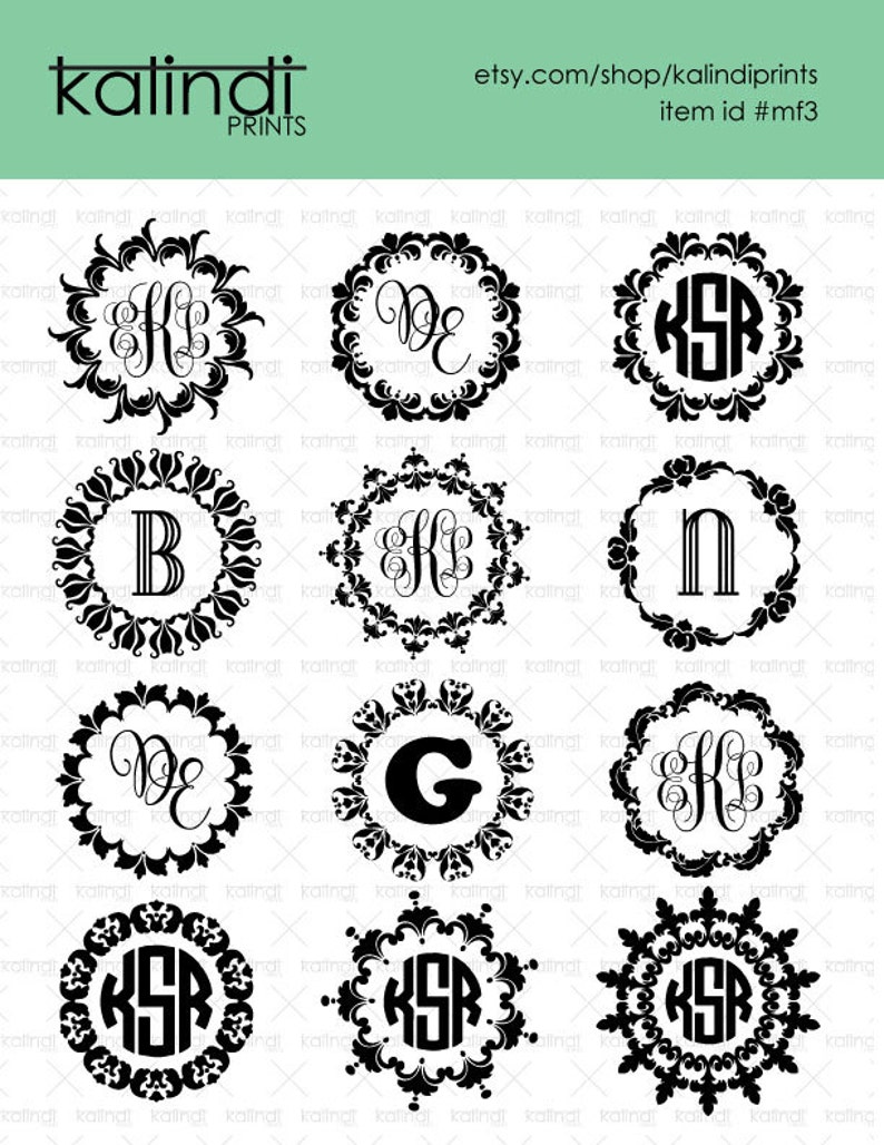 Download Circle Monogram frame SVG files. 12 SVG digital graphics 1 ...