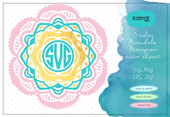 Download Art Collectibles Clip Art Mandala Flower Svg Mandala Monogram Svg Flower Monogram Svg Monogram Svg Monogram Id Svgmm5 Svg File Flower Svg 3 Colors Mandala Svg