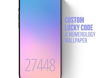 Custom Lucky Code Wallpaper, Personal Vibration Phone Lock Screen, Numerology Digital Art, Instant Download Design