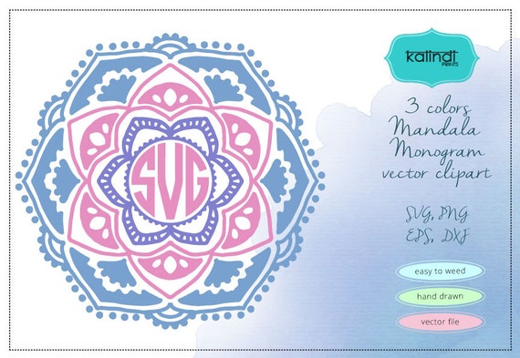 Download 3 Colors Mandala Svg Mandala Monogram Svg Mandala Flower Etsy