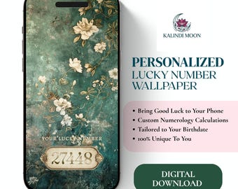Life Path Number Custom Phone Wallpaper, Personalized Numerology Chart Reading, Aesthetic Angel Number iOS Background, Good Luck Talisman