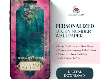 Custom Lucky Code & Numerology Wallpaper, Personal Vibration Number Background, Phone Lock Screen, Instant Digital Download