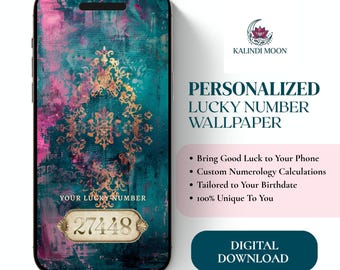 Custom Lucky Code Wallpaper, Personal Vibration Phone Lock Screen, Numerology Digital Art, Instant Download Design