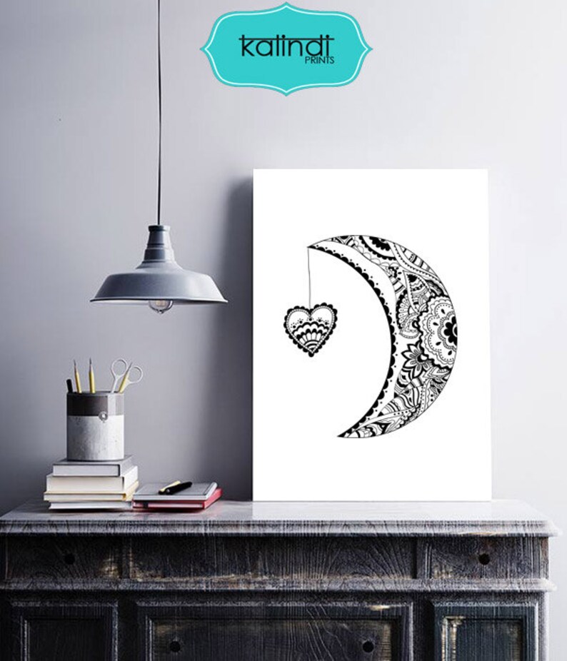 Download Mandala svg. Half Moon and Heart Mandala. Mandala vector ...