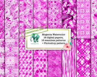 Magenta seamless pattern, digital papers, COMMERCIAL USE, clipart, Journal stickers , Scrapbooking, Junk Journal, Vintage Ephemera w8