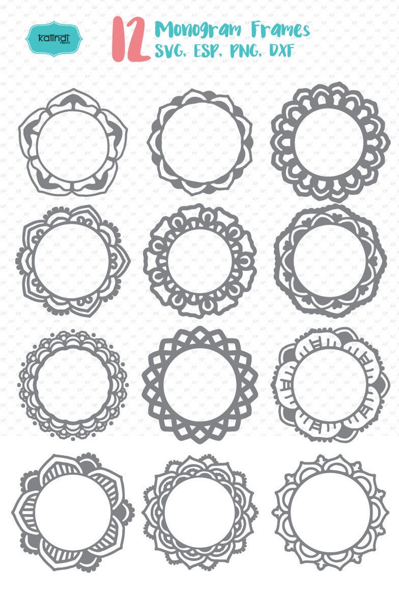 Free Free 198 Flower Monogram Frame Svg Free SVG PNG EPS DXF File