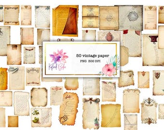 Vintage paper printable bundle, Scrapbooking, Printable Stickers, Junk Journal, Vintage Ephemera, Printable Stationery, Retro Design PO2